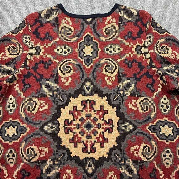 Charter Club Longline Cardigan Jacket Medallion Print Boho Aztec Western Size 2X - Picture 2 of 10